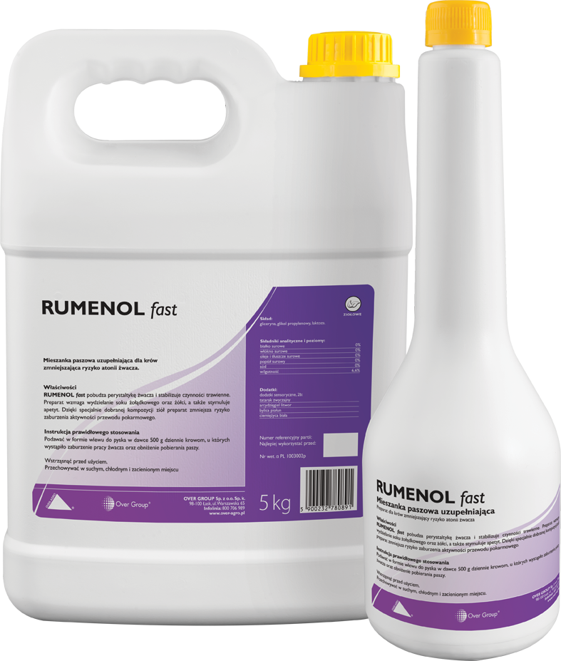 RUMENOL fast, 1 kg - Preparat pobudzający motorykę żwacza i przeciwdziałający jego atonii