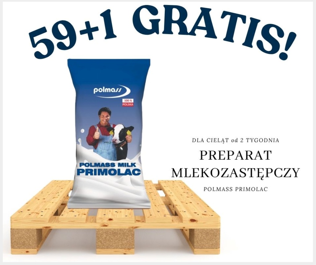 59+1 GRATIS Preparat mlekozastępczy Primolac Polmass 20kg