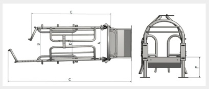 Jarzmo porodowe skośne z blachami (P)