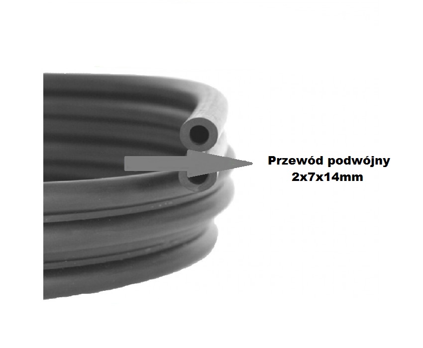 Przewód podwójny 2x7x14mm (czarny)