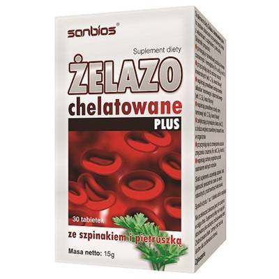 SANBIOS Żelazo Chelatowane Plus 30tabl.