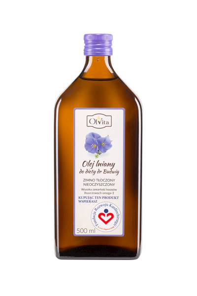 OLVITA Olej lniany zimnotł. dieta dr Budwig 500ml