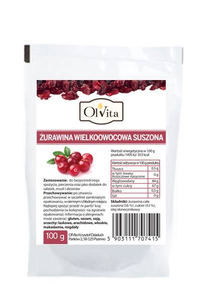 OLVITA Żurawina wieloowocowa suszona 100g