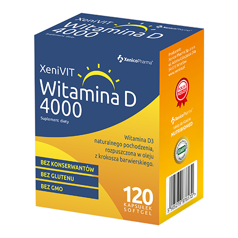 XENIVIT Witamina D3 Forte 4000 120kaps miękkich