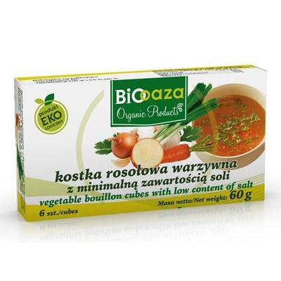 BIO OAZA Kostka rosołowa warzywna z min. solą 60g