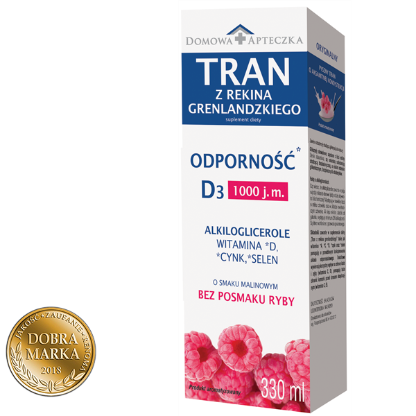 DOMOWA APTECZKA Tran z Rekina Malina 250ml