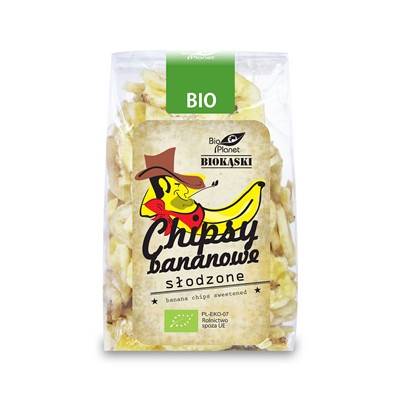 BIO PLANET Chipsy bananowe słodzone BIO 150g