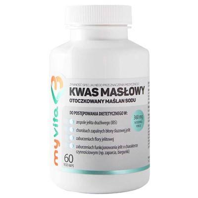MYVITA Kwas masłowy (maślan sodu) 360mg,  60kaps.