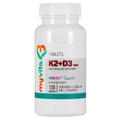 MYVITA K2+D3 Max 200mcg+2000j.m. 120tabl. 