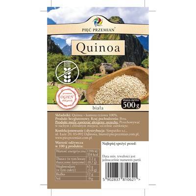PIĘĆ PRZEMIAN Quinoa Biała (komosa ryżowa) 500g