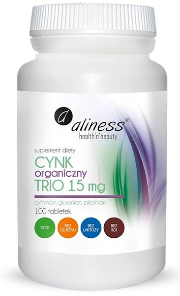 ALINESS Cynk Organiczny Trio 15mg 100tabl