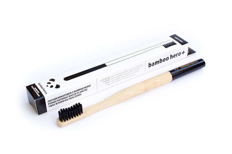 BAMBOO HERO Szczoteczka Czarna PREMIUM