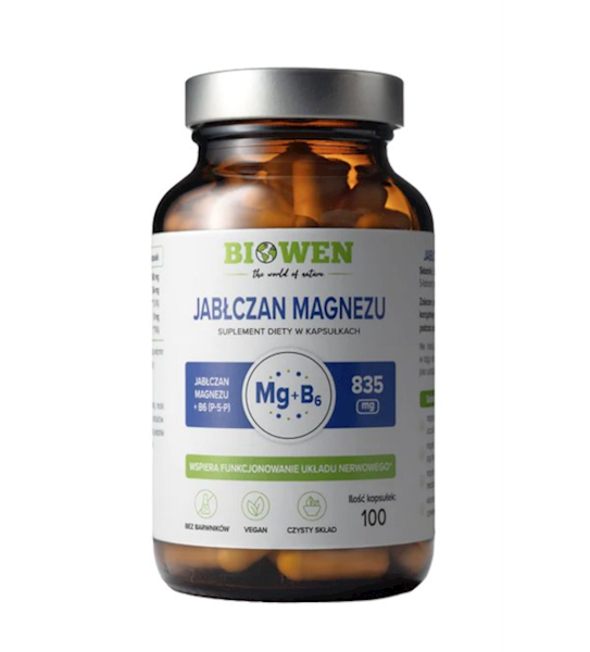 BIOWEN Jabłczan Magnezu + B6  835mg 100kaps