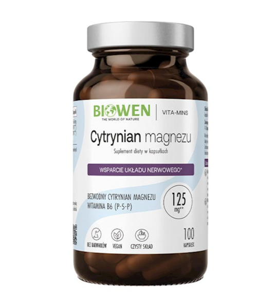 BIOWEN Cytrynian magnezu 825 mg z witaminą B6 100k
