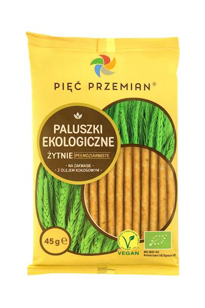 PIĘĆ PRZEMIAN Paluszki żytnie p-ziar 45g BIO