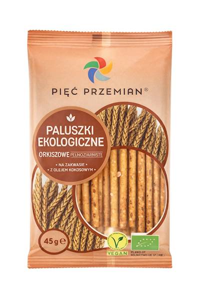 PIĘĆ PRZEMIAN Paluszki orkiszowe p-ziar 45g BIO
