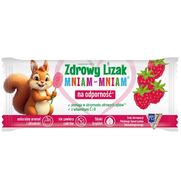 Zdrowy lizak Mniam-Mniam bez cukru malina 1 szt. S