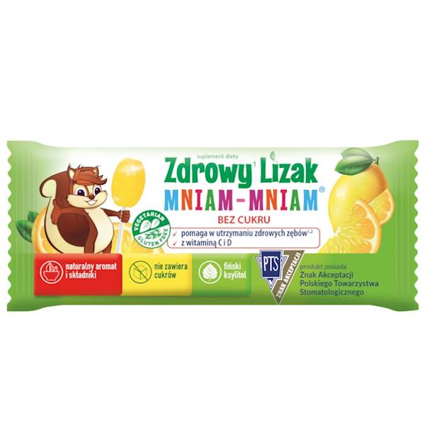 Zdrowy lizak Mniam-Mniam bez cukru cytryna 1 szt. 