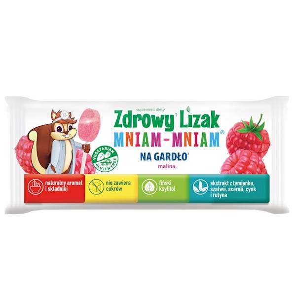 Zdrowy lizak Mniam-Mniam bez cukru na gardło 1 szt