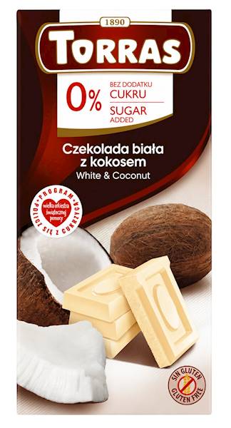 TORRAS Czekolada biała z kokosem 75g