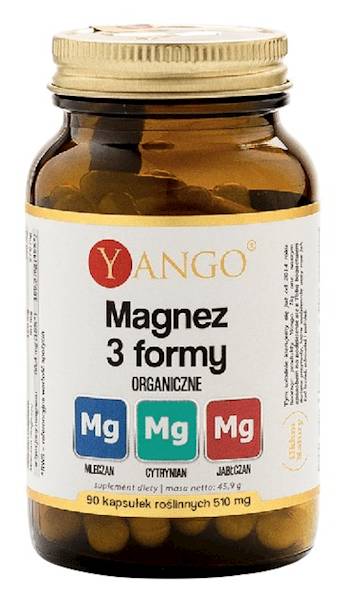 YANGO Magnez 3 Formy (mleczan,cytr,jabł) 90 kaps.