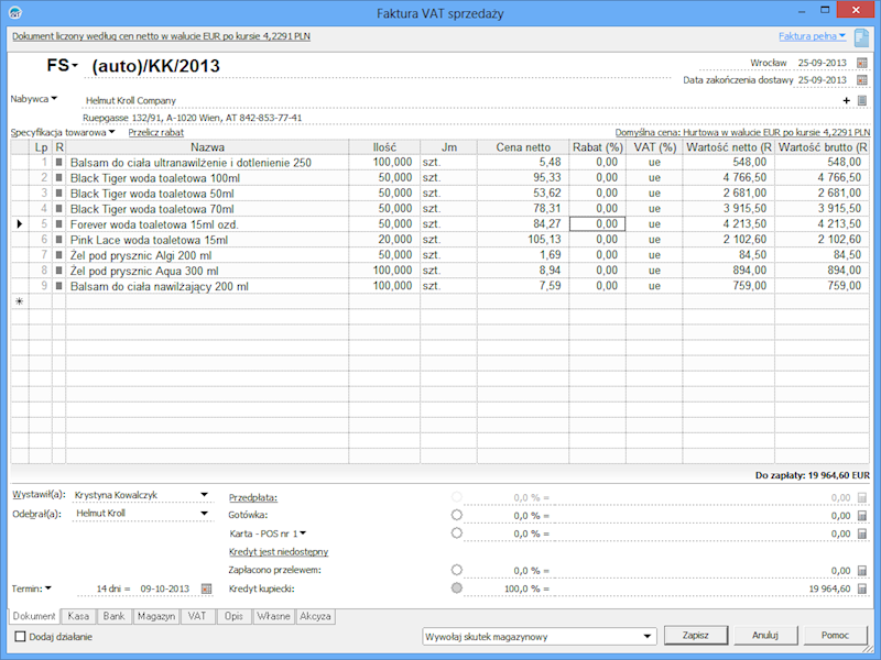 PROGRAM INSERT SUBIEKT GT