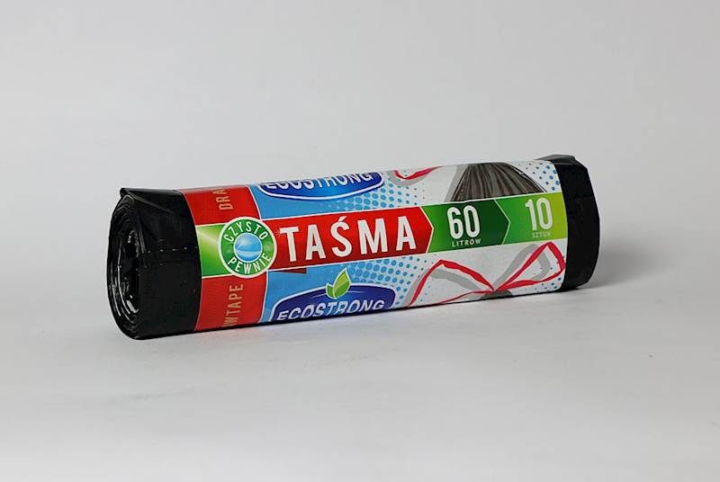 Worki na śmieci LD 60L a'10 z taśmą czarne