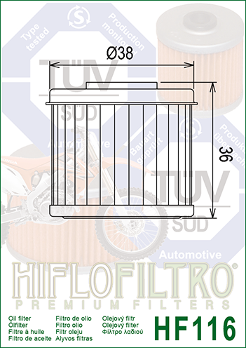 HF116 FILTR OLEJU 