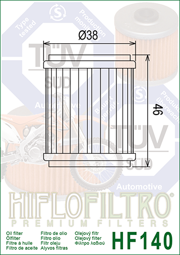 HF140 FILTR OLEJU HIFLO