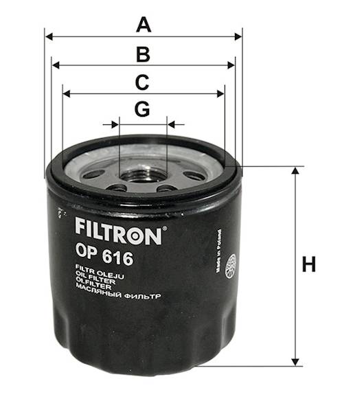 OP616 FILTR OLEJU 