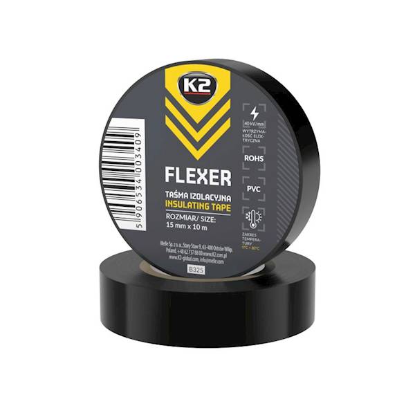 B325 TAŚMA IZOLACYJNA MAŁA CZARNA 15mm x 10metrów FLEXER