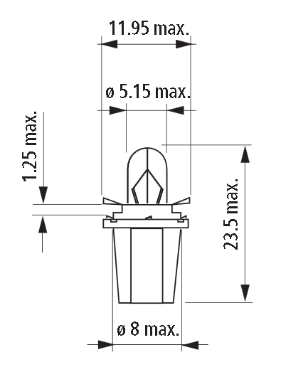 12V NARVA 17057 2W  BAX8,D 