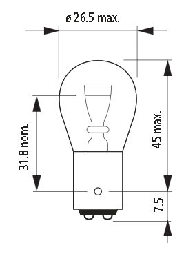 12V NARVA 17881 21/4W BAZ15D