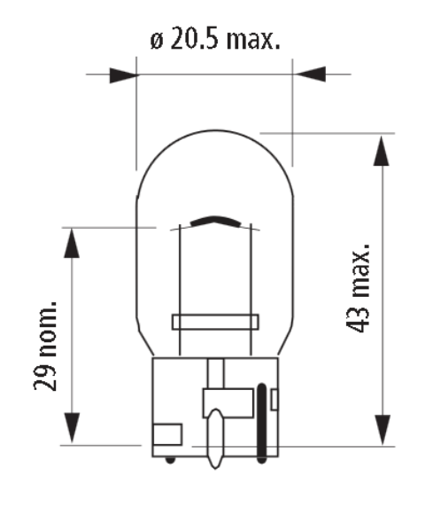 12V NARVA 17629 WY21W AMBER CAŁOSZKLANA Wx3x16d