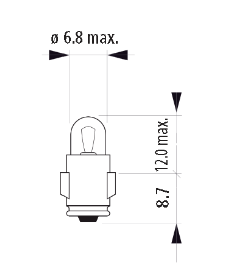 12V NARVA 17051 2W BA7S  KRÓTKA