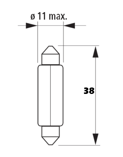 12V NARVA 17125 5W RURKA C5W SV8.5 T10,5X38