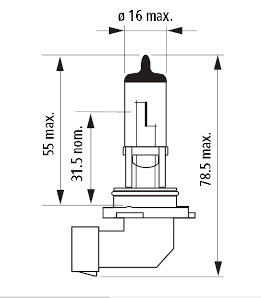 12V NARVA 48006 HB4 51W P22D