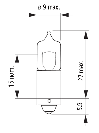 12V NARVA 17833  H10W 10W BA9S