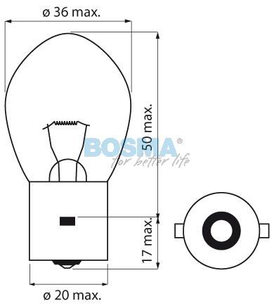 12V ŻARÓWKA 35W BA20S KOGUT BOSMA 5749 *