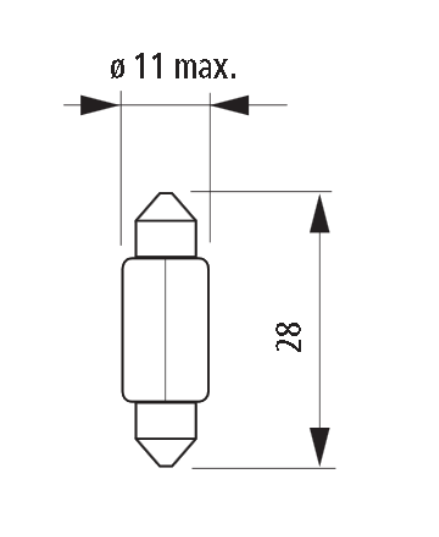 12V NARVA 17315 10W RURKA 28mm