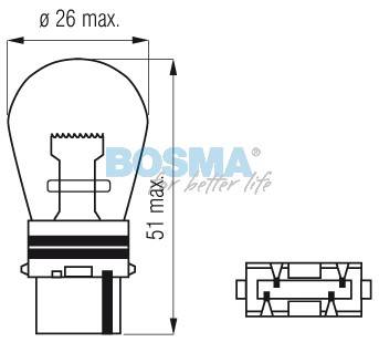 12V BOSMA 503156   4179 P27W G25  32W