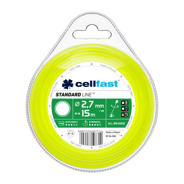 CELL-FAST ŻYŁKA DO KOSIAREK  OKRĄGŁA 2,7mm/15m  35-006