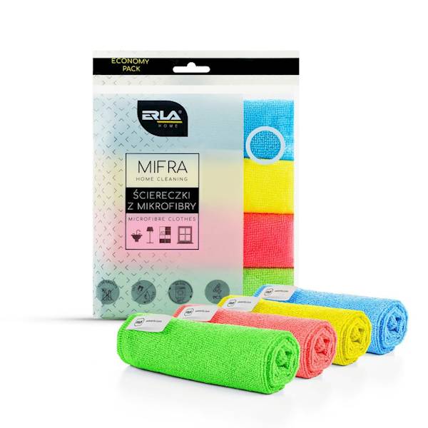 R1010 ERLA MIFRA Zestaw 4szt ściereczek z mikrofibry 30x30