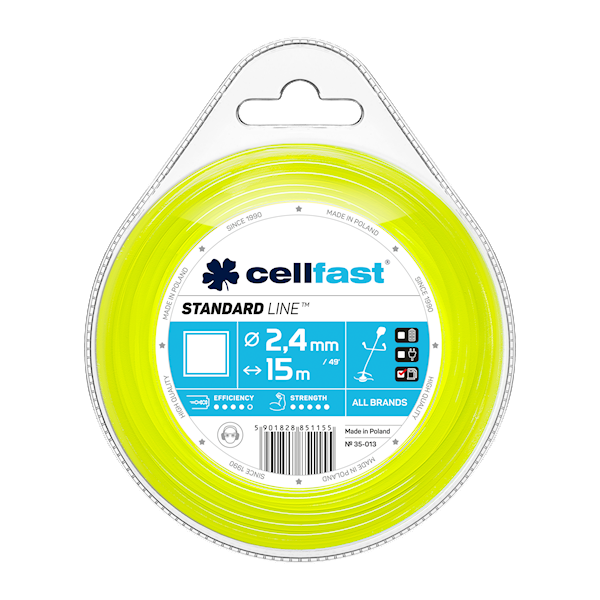 CELL-FAST ŻYŁKA DO KOSIAREK KWADRATOWA 2,4mm/15m  35-013