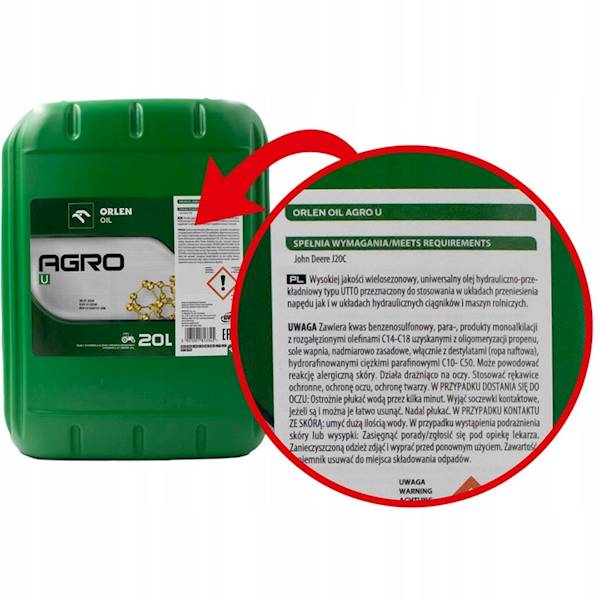 Orlen oil AGRO U 20L.