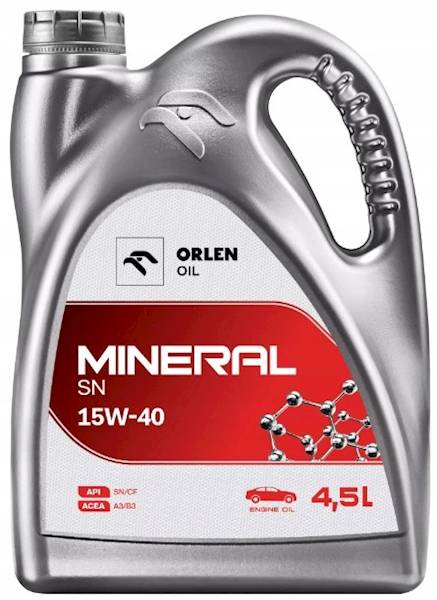 Orlen oil MINERAL 15W40  4,5L.  SN / CF A3/B3 