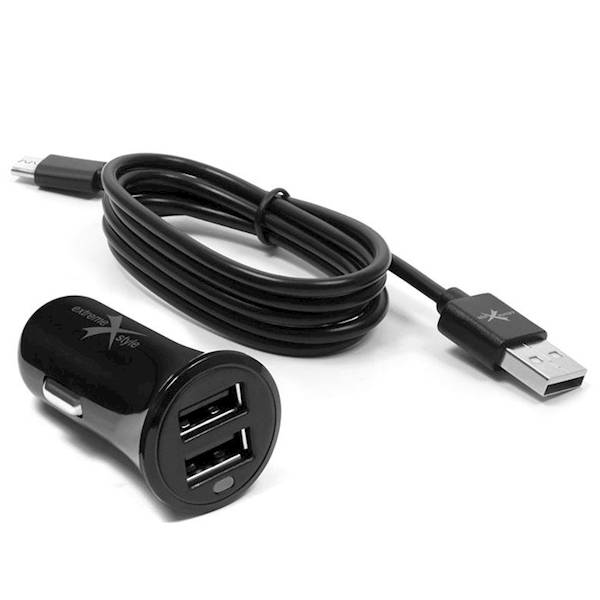 Ładowarka samochodowa 2 x USB 3.1A + kabel micro USB - eXtreme®