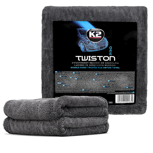 D0225 K2 TWISTON PRO Dwustronny ręcznik do osuszania lakieru ze skręconym włosiem, 60x90cm