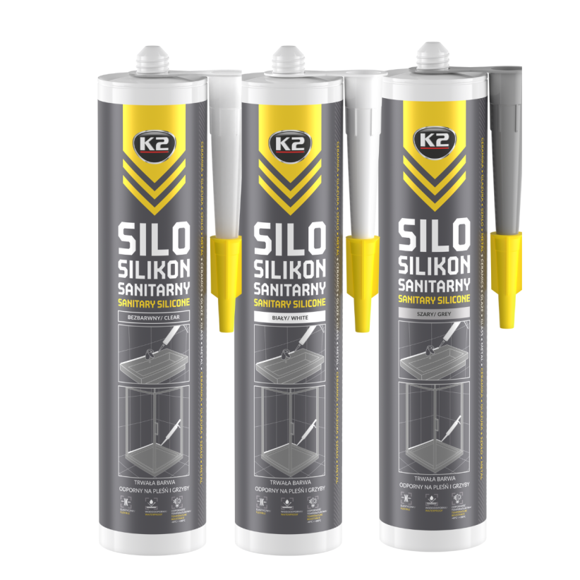 B263 K2 SILO SILIKON SANITARNY BEZBARWNY 300ML odporny na pleśń