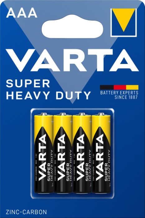 38-003 BATERIA VARTA SUPER HEAVY DUTY AAA R03P BLISTER 4 sztuki małe